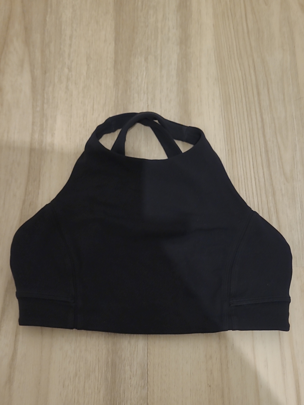 Lululemon High Neck Criss Cross Back Black  Sport Bra